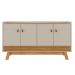 Buffet Aparador Decorativo Giustino Puxador em PU 160cm Nature/Off White G77 - Gran Belo