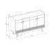 Buffet Aparador Decorativo Giustino Puxador em PU 160cm Nature/Off White G77 - Gran Belo