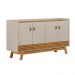Buffet Aparador Decorativo Giustino Puxador em PU 160cm Nature/Off White G77 - Gran Belo