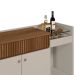Buffet Aparador Decorativo Modric Detalhe Ripado 133cm Freijo/Off White G77 - Gran Belo