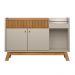 Buffet Aparador Decorativo Modric Detalhe Ripado 133cm Nature/Off White G77 - Gran Belo