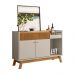 Buffet Aparador Decorativo Modric Detalhe Ripado 133cm Nature/Off White G77 - Gran Belo