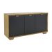 Buffet Aparador Decorativo Shaman em Madeira Castanho/Preto - Gran Belo