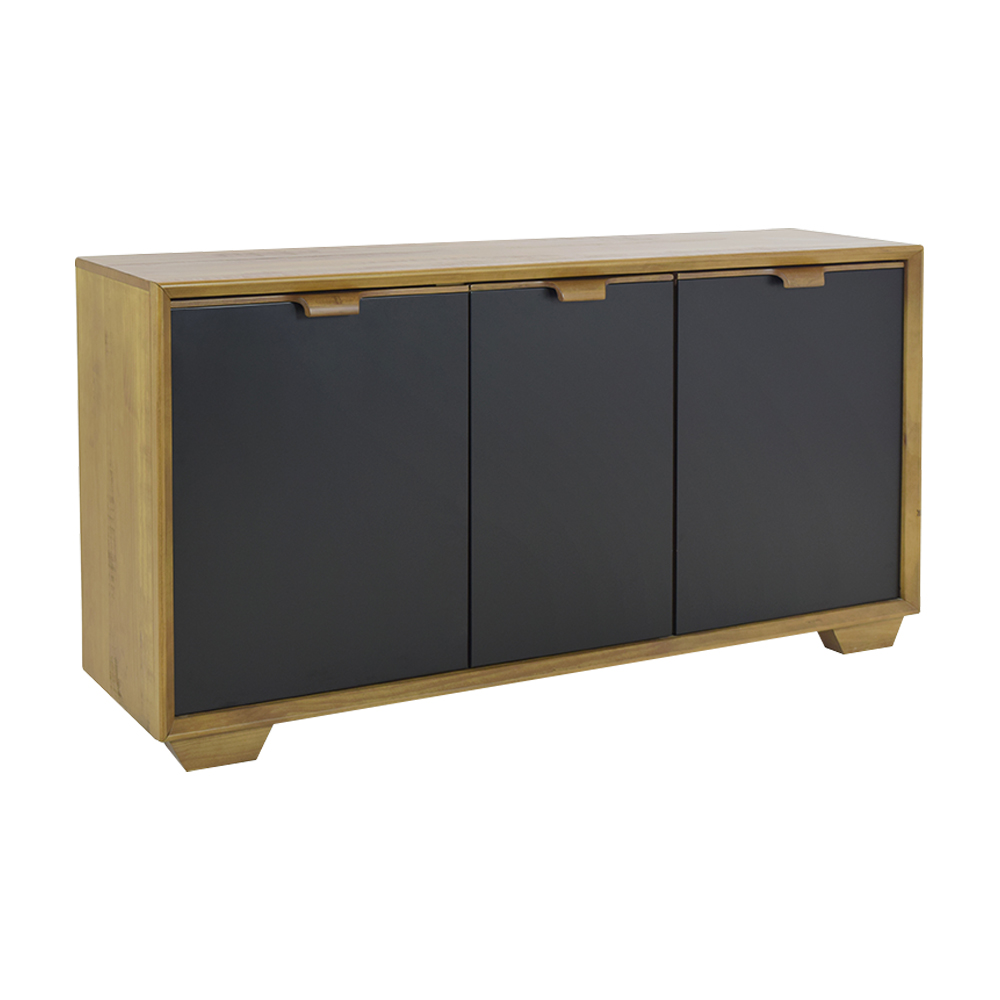 Buffet Aparador Decorativo Shaman em Madeira Castanho/Preto - Gran Belo