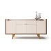 Buffet Balcão Decorativo Albâni Pés Madeira Sala de Jantar MDP/MDF Off White/Castanho G26 - Gran Belo