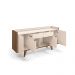 Buffet Balcão Decorativo Albâni Pés Madeira Sala de Jantar MDP/MDF Off White/Castanho G26 - Gran Belo
