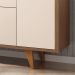 Buffet Balcão Decorativo Albâni Sala de Jantar Pés Madeira MDP/MDF Off White/Castanho G26 - Gran Belo