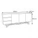 Buffet Balcão Sala de Jantar 200cm Tampo de Vidro Aaron Off White/Champagne G60 - Gran Belo