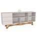 Buffet Balcão Sala de Jantar 200cm Tampo de Vidro Aaron Off White/Champagne G60 - Gran Belo