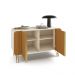 Buffet Benvenuto MDP/MDF Decorativo Sala de Estar com Pés em Aço Off White/Cinamomo G26 - Hb Móveis