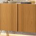 Buffet Benvenuto MDP/MDF Decorativo Sala de Estar com Pés em Aço Off White/Cinamomo G26 - Hb Móveis