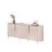 Buffet Decorativo América 4 Portas Pés Metálicos Dourados Off White G18 - Gran Belo