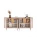 Buffet Decorativo América 4 Portas Pés Metálicos Dourados Off White G18 - Gran Belo