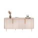 Buffet Decorativo América 4 Portas Pés Metálicos Dourados Off White G18 - Gran Belo