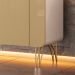 Buffet Decorativo Benvenuto MDP/MDF Sala de Estar Pés em Aço Off White/Champagne G26 - HB Móveis
