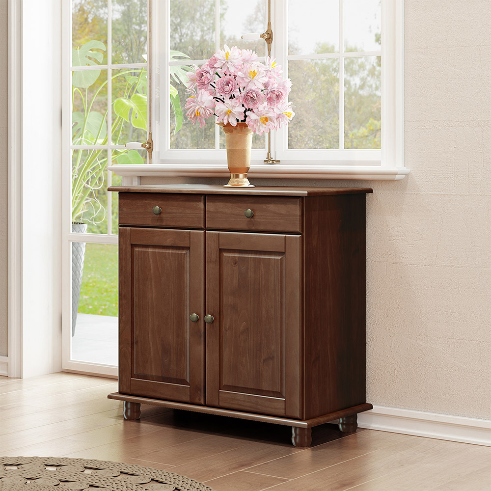 Buffet Decorativo Ivan Madeira 2 Portas e 2 Gavetas Café G74 - Gran Belo