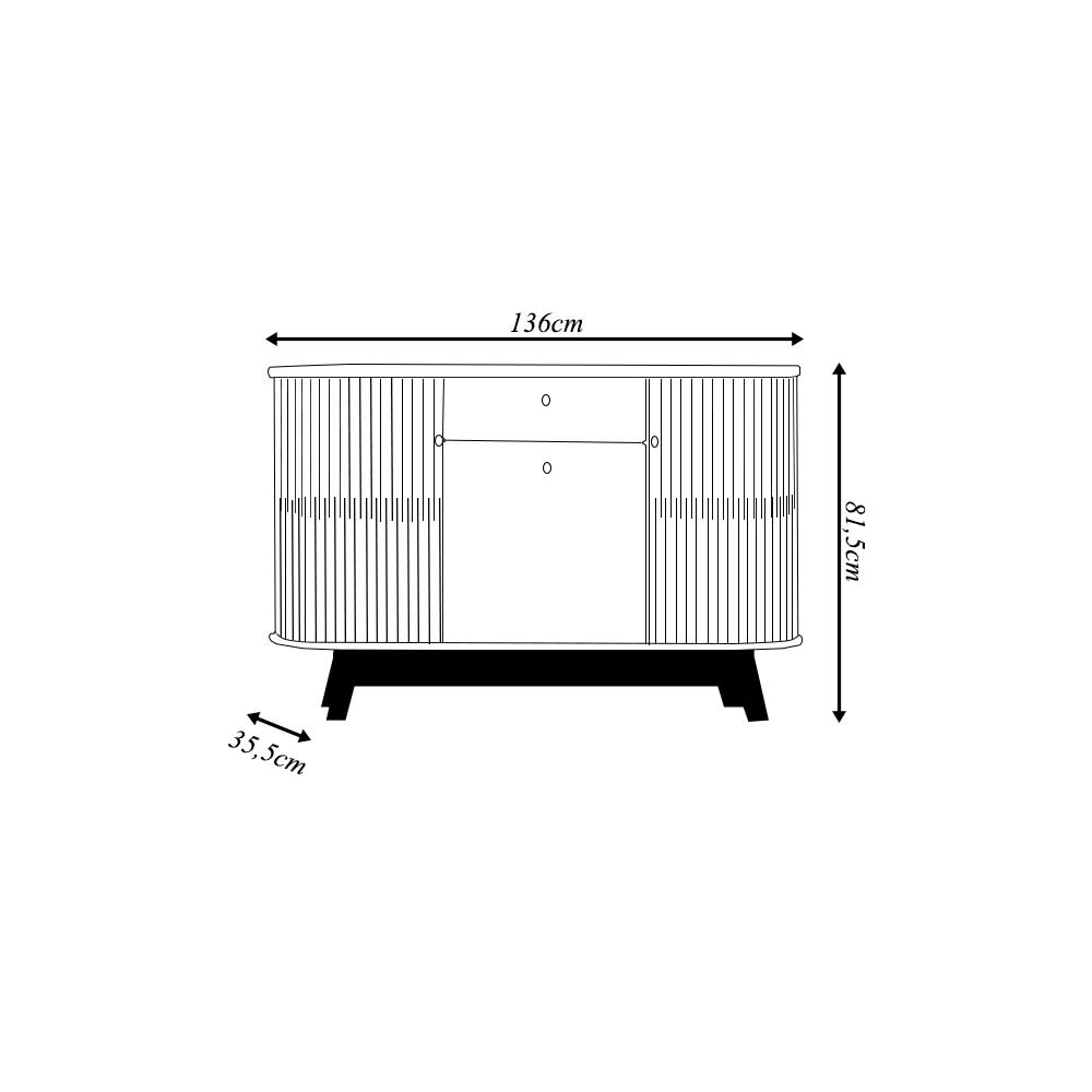 Buffet Decorativo Robert 3 Portas MDP Pintura UV Cinamomo/OffWhite G97 - Gran Belo