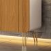 Buffet Decorativo Sala de Estar Bambino MDP/MDF Pés em Aço Off White/Cinamomo G26 - Gran Belo