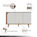 Buffet Decorativo Sala de Jantar Versátil Village 1,36cm Pés de Madeira Off-White/ Freijó G73 - Gran Belo