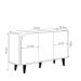 Buffet Decorativo Sala de Jantar Versátil Village 1,36cm Pés de Madeira Off-White/ Freijó G73 - Gran Belo