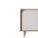 Buffet Decorativo Sala de Jantar Versátil Village 1,36cm Pés de Madeira Off-White/ Freijó G73 - Gran Belo