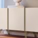 Buffet Decorativo com Puxadores em Alumínio Pés Aço Maciço Virginia Off White G26 - Gran belo