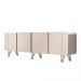 Buffet Decorativo com Puxadores em Alumínio Pés Aço Maciço Virginia Off White G26 - Gran belo