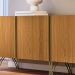 Buffet Decorativo com Puxadores em Alumínio Pés Aço Maciço Virginia Off White/Cinamomo G26 - Gran belo