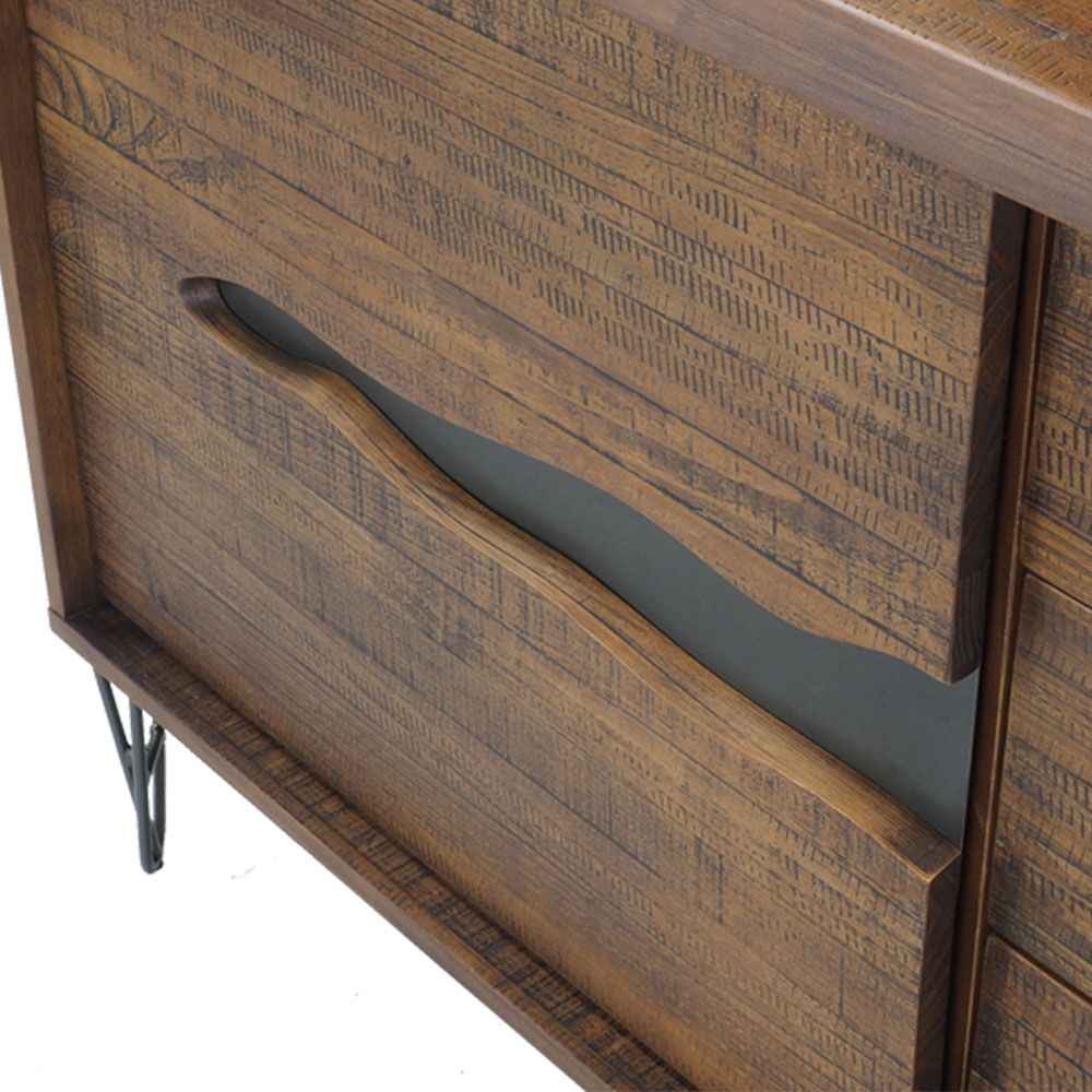Buffet Sala de Jantar Guidelli Grafite Madeira Maciça Rustic Brown - Gran Belo