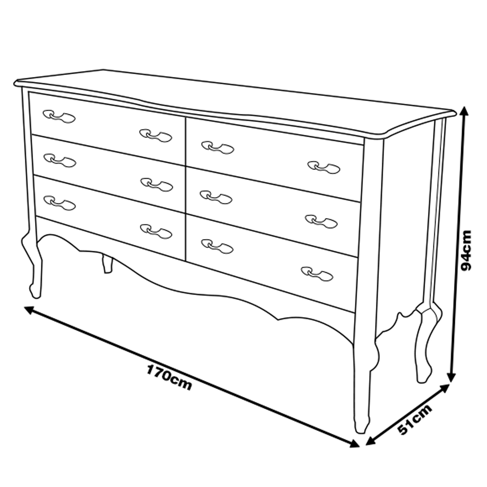 Cômoda Decorativa Beethoven com 6 Gavetas Branco/Imbuía G71 - Gran Belo