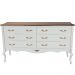 Cômoda Decorativa Beethoven com 6 Gavetas Branco/Imbuía G71 - Gran Belo