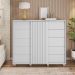 Cômoda Decorativa Caesar MDF/MDP Pés Rodízios Branco Fosco G11 - Gran Belo
