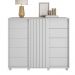 Cômoda Decorativa Caesar MDF/MDP Pés Rodízios Branco Fosco G11 - Gran Belo