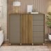 Cômoda Decorativa Caesar MDF/MDP Pés Rodízios Buriti/Fendi G11 - Gran Belo