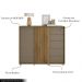 Cômoda Decorativa Caesar MDF/MDP Pés Rodízios Buriti/Fendi G11 - Gran Belo