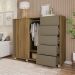 Cômoda Decorativa Caesar MDF/MDP Pés Rodízios Buriti/Fendi G11 - Gran Belo