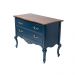 Cômoda Decorativa Julieta com 2 Gavetas Azul/Imbuía G71 - Gran Belo