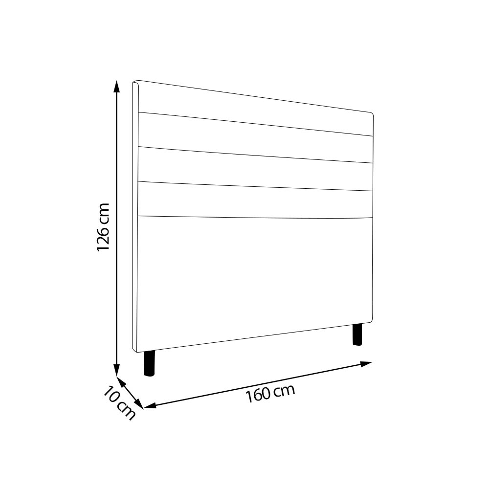 Cabeceira Decorativa Bacoli Casal 160cm Veludo Marrom G32 - Gran Belo