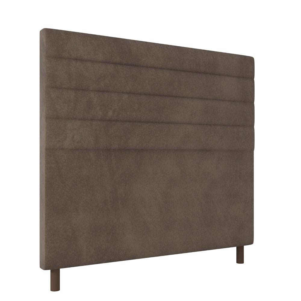 Cabeceira Decorativa Bacoli King 193cm Veludo Marrom G32 - Gran Belo