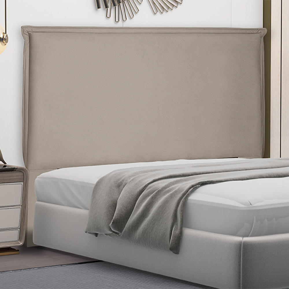 Cabeceira Decorativa King Size 1,95M Trento Suede Bege G63 - Gran Belo