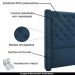 Cabeceira Decorativa King Size 2,19M Loewe Veludo Azul Marinho G63 - Gran Belo