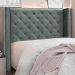 Cabeceira Decorativa King Size 2,19M Loewe Veludo Cinza G63 - Gran Belo