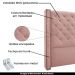 Cabeceira Decorativa King Size 2,19M Loewe Veludo Rosa G63 - Gran Belo
