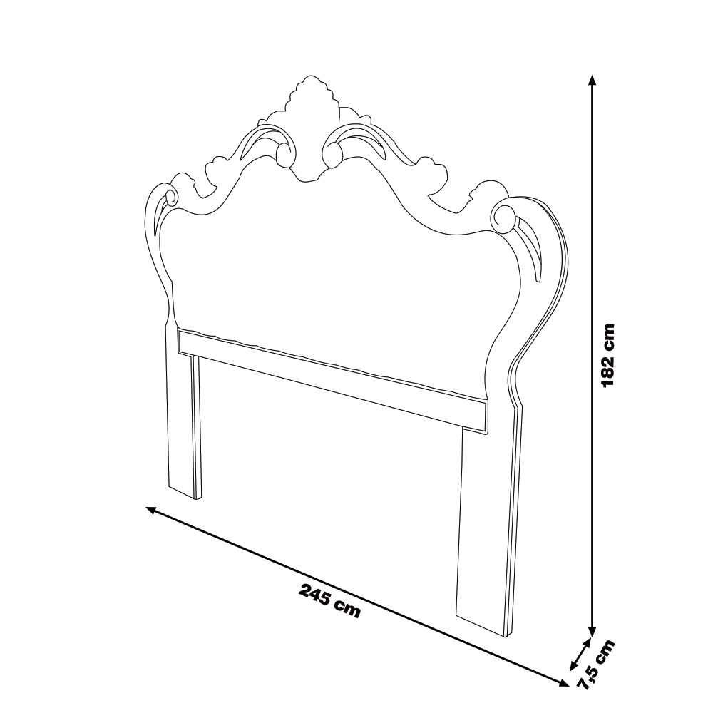 Cabeceira Decorativa Módena King Size Bege/Dourada G71 - Gran Belo