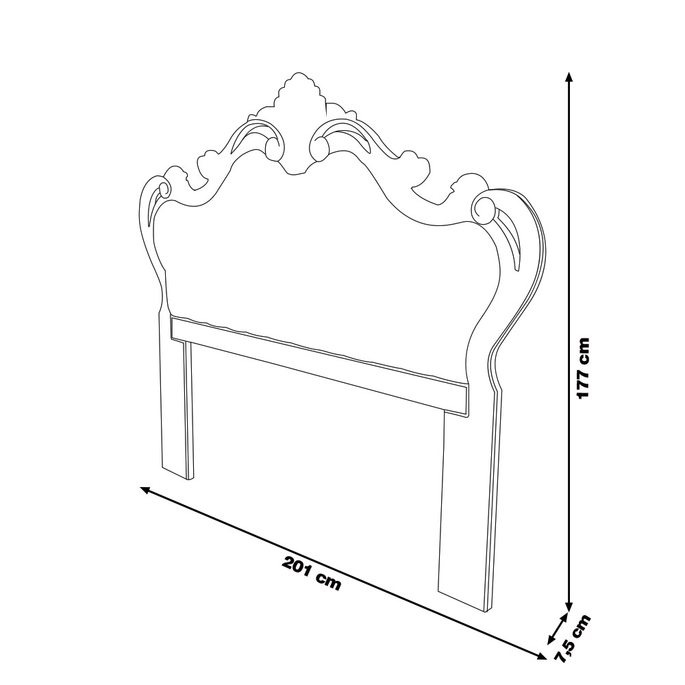 Cabeceira Decorativa Módena Queen Size Bege/Dourada G71 - Gran Belo