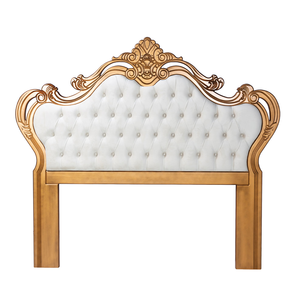 Cabeceira Decorativa Módena Solteiro Bege/Dourada G71 - Gran Belo