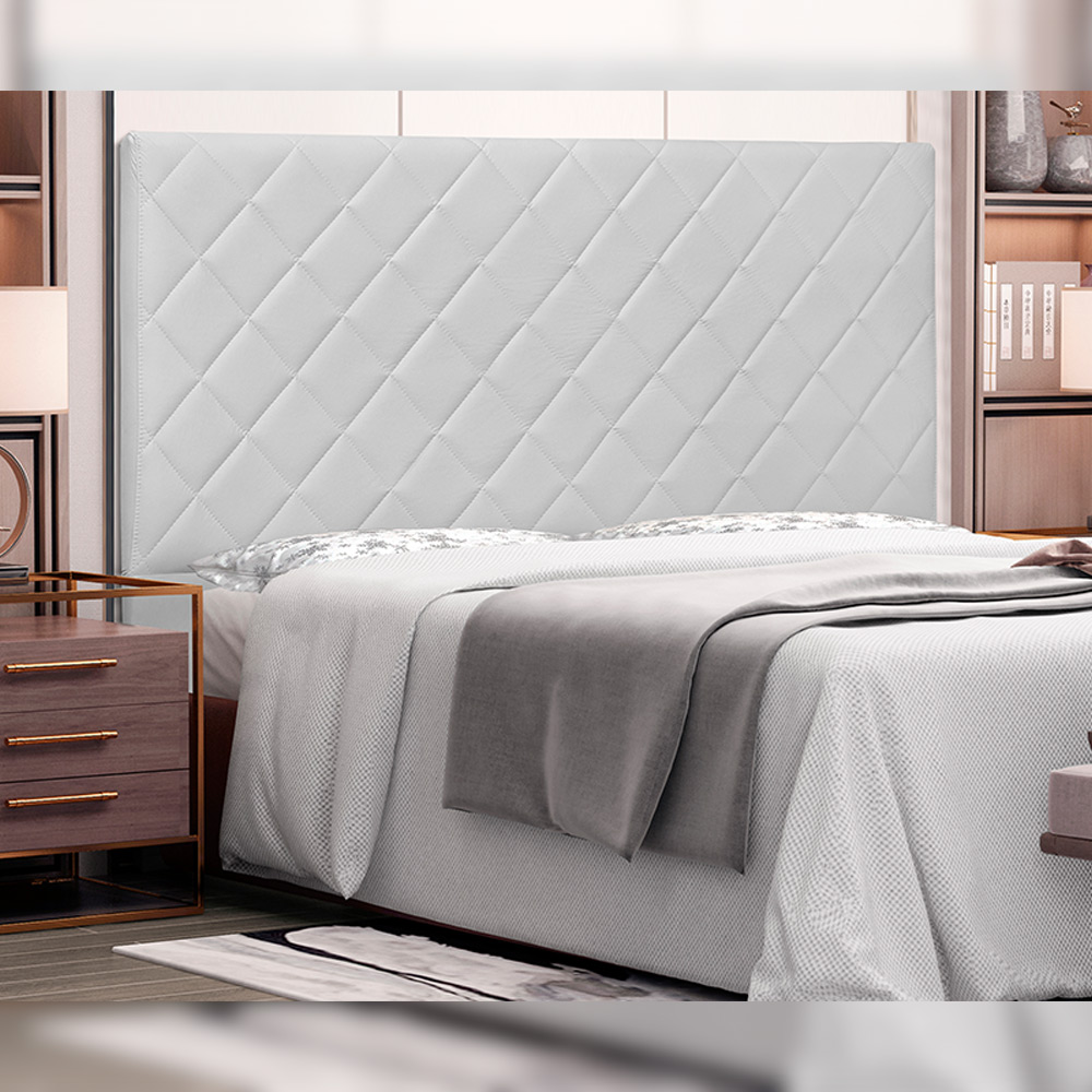 Cabeceira Decorativa Queen Size 1,60M Baelon Pu Branco G63 - Gran Belo