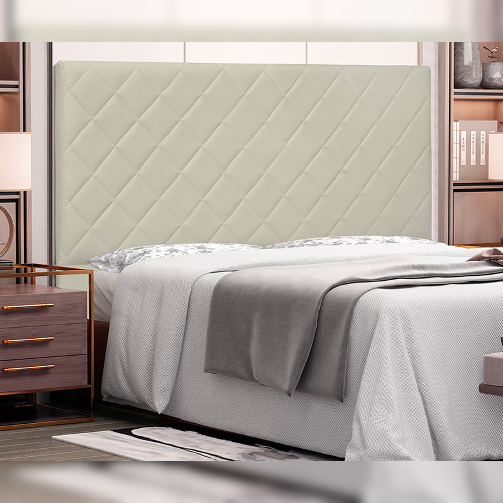 Cabeceira Decorativa Queen Size 1,60M Baelon Pu Marfim G63 - Gran Belo