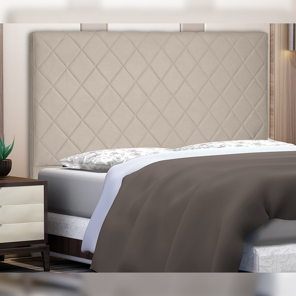 Cabeceira Decorativa Queen Size 1,60M Baelon Suede Bege G63 - Gran Belo