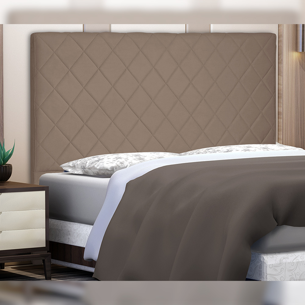 Cabeceira Decorativa Queen Size 1,60M Baelon Suede Caramelo G63 - Gran Belo